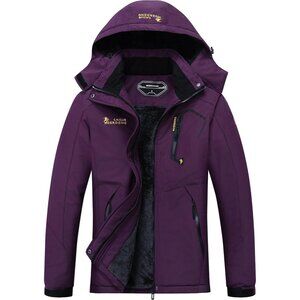 Women's Purple Waterproof Ski Jacket Warm Winter Raincoat Jacket